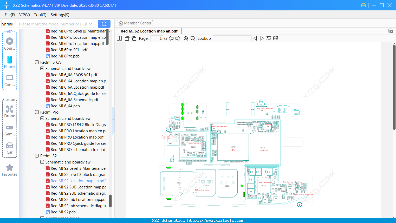 Xiaomi Redmi S2 Location Map En